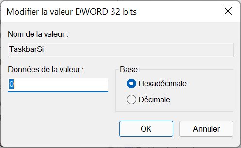 redimensionner la barre des taches Windows 11