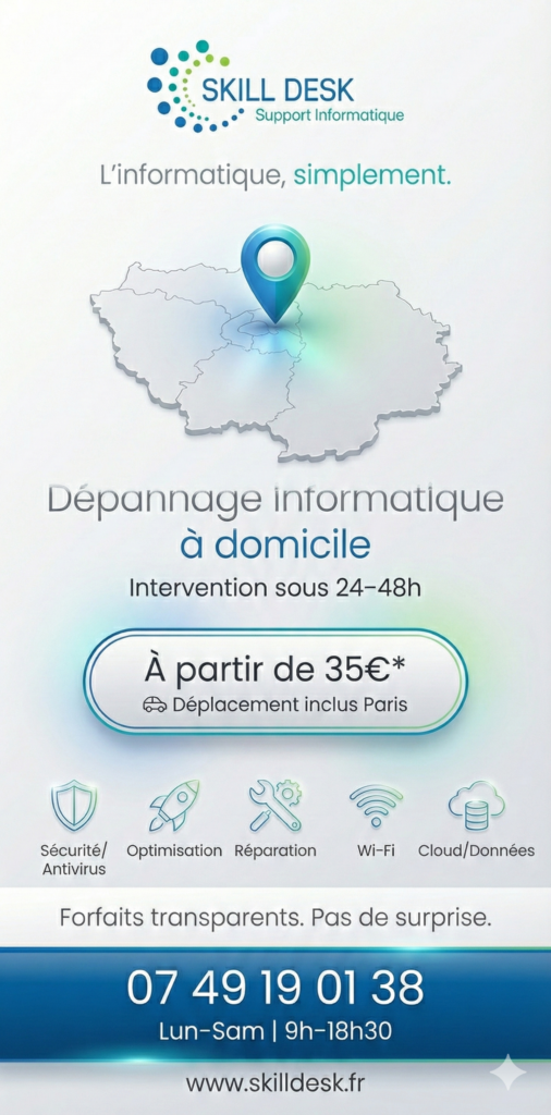 Dépannage informatique à Créteil par un technicien SkillDesk